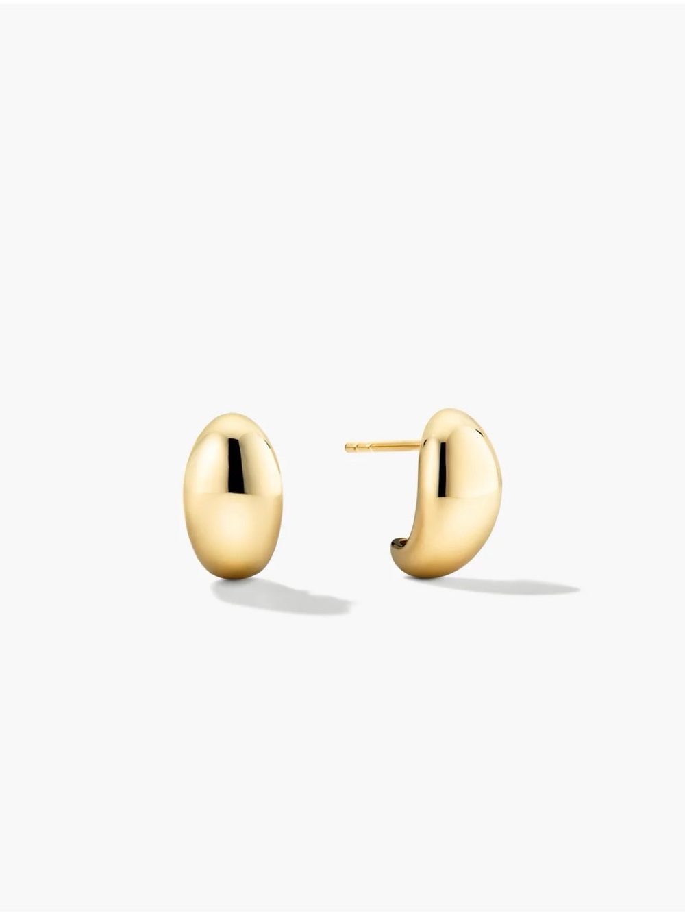 💛 Mejuri 18k Gold Vermeil Dome Huggies Earrings | Designer Classic